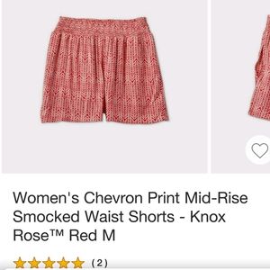 Knox Rose Mid-Rose Smocked Waist Shorts